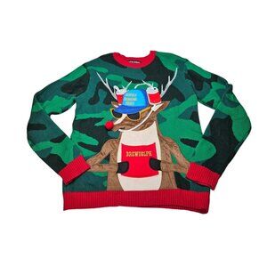 Brewdolph Ugly Christmas Sweater 99 Jane Street Men's M Santa's Drinking Squad